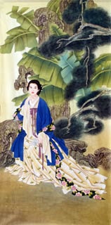 Chinese Beautiful Ladies Painting,50cm x 100cm,3506020-x