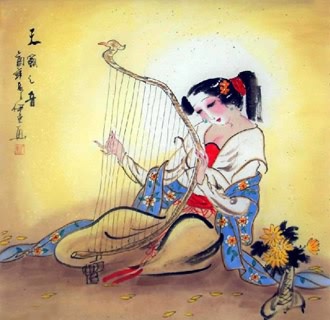 Chinese Beautiful Ladies Painting,66cm x 66cm,3530003-x