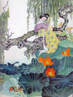 Chinese Beautiful Ladies Painting,60cm x 80cm,3537025-x