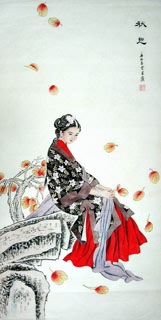Chinese Beautiful Ladies Painting,66cm x 136cm,3547001-x