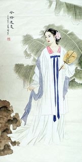 Chinese Beautiful Ladies Painting,66cm x 136cm,3547003-x
