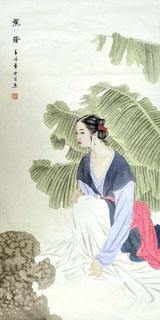 Chinese Beautiful Ladies Painting,66cm x 136cm,3547004-x