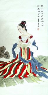 Chinese Beautiful Ladies Painting,66cm x 136cm,3547006-x