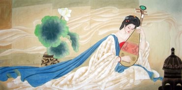 Chinese Beautiful Ladies Painting,66cm x 136cm,3618006-x