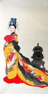 Chinese Beautiful Ladies Painting,66cm x 136cm,3622007-x