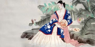 Chinese Beautiful Ladies Painting,66cm x 136cm,3622009-x