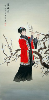 Chinese Beautiful Ladies Painting,66cm x 136cm,3622011-x