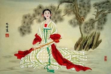 Chinese Beautiful Ladies Painting,69cm x 46cm,3622012-x