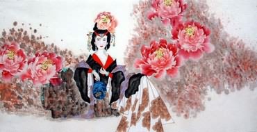 Chinese Beautiful Ladies Painting,66cm x 136cm,3715006-x