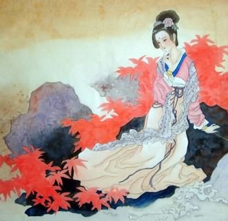 Chinese Beautiful Ladies Painting,66cm x 66cm,3749010-x