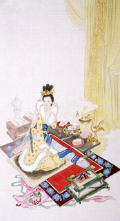 Chinese Beautiful Ladies Painting,66cm x 130cm,3810003-x