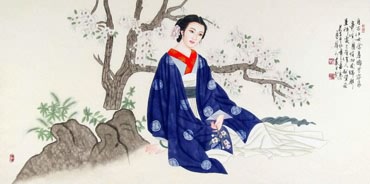 Chinese Beautiful Ladies Painting,66cm x 136cm,3906033-x