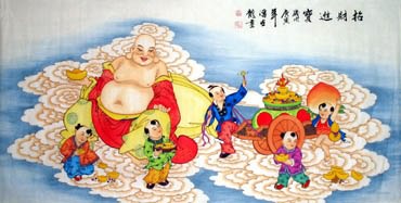 Chinese Boyes Painting,66cm x 136cm,3804013-x