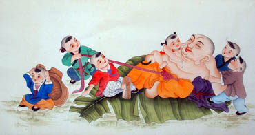 Chinese Boyes Painting,55cm x 100cm,3806009-x