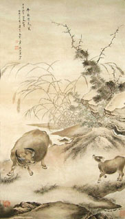 Chinese Cattle Painting,66cm x 120cm,4452001-x