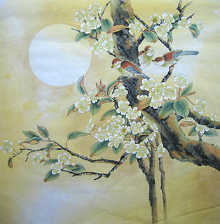 Chinese Cherry Blossom Painting,66cm x 66cm,2011017-x
