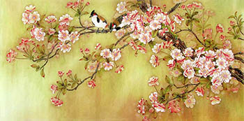 Chinese Cherry Blossom Painting,65cm x 134cm,2387004-x