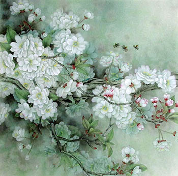 Chinese Cherry Blossom Painting,68cm x 68cm,2387113-x