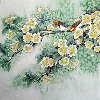 Chinese Cherry Blossom Painting,65cm x 55cm,2401006-x