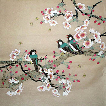 Chinese Cherry Blossom Painting,66cm x 66cm,2401007-x