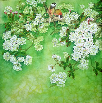 Chinese Cherry Blossom Painting,66cm x 66cm,2735022-x