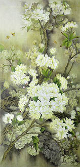 Chinese Cherry Blossom Painting,66cm x 136cm,hhh21207001-x