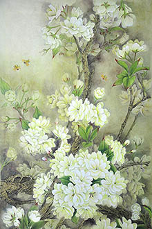 Chinese Cherry Blossom Painting,60cm x 85cm,hhh21207003-x