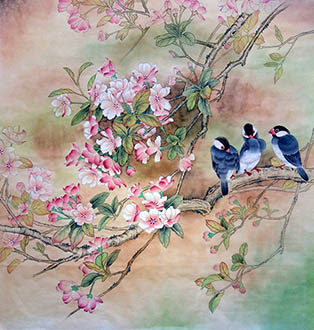 Chinese Cherry Blossom Painting,65cm x 63cm,hq21208001-x