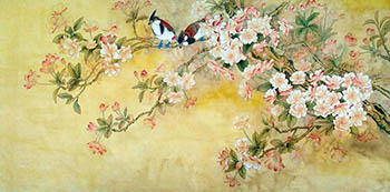Chinese Cherry Blossom Painting,60cm x 130cm,hq21208002-x