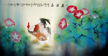 Chinese Chicken Painting,66cm x 130cm,2329001-x