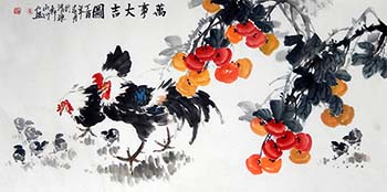 Chinese Chicken Painting,68cm x 136cm,2357016-x
