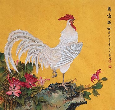 Chinese Chicken Painting,66cm x 66cm,4384004-x