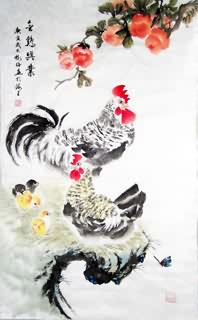 Chinese Chicken Painting,55cm x 100cm,4473004-x