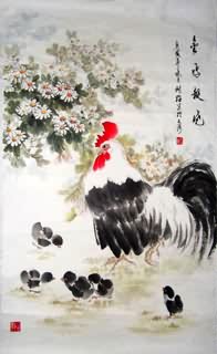 Chinese Chicken Painting,65cm x 100cm,4473006-x