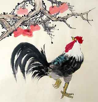 Chinese Chicken Painting,68cm x 68cm,zy21191007-x