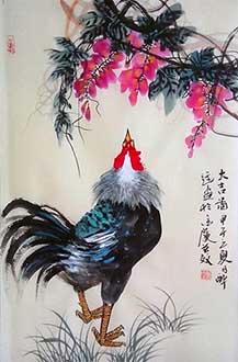 Chinese Chicken Painting,45cm x 65cm,zy21191010-x