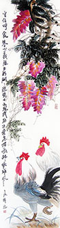 Chinese Chicken Painting,48cm x 176cm,zy21191011-x