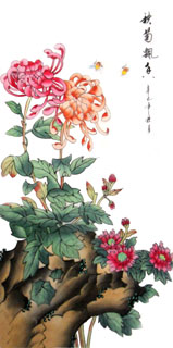 Chinese Chrysanthemum Painting,28cm x 35cm,2336066-x