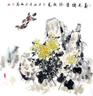 Chinese Chrysanthemum Painting,69cm x 69cm,2360049-x