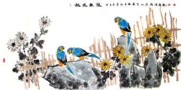 Chinese Chrysanthemum Painting,66cm x 136cm,2360056-x