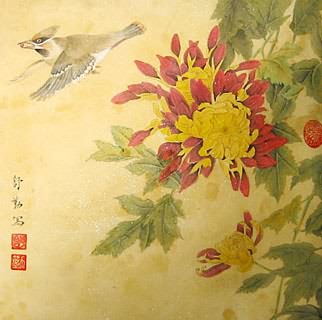 Chinese Chrysanthemum Painting,33cm x 33cm,2405009-x