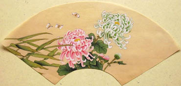Chinese Chrysanthemum Painting,19cm x 27cm,2421004-x