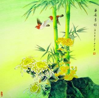 Chinese Chrysanthemum Painting,69cm x 69cm,2434001-x