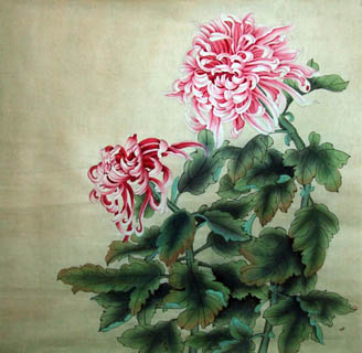 Chinese Chrysanthemum Painting,66cm x 66cm,2611001-x