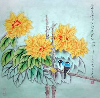 Chinese Chrysanthemum Painting,69cm x 69cm,2617018-x