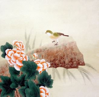 Chinese Cotton Rose Painting,66cm x 66cm,2603007-x