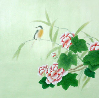 Chinese Cotton Rose Painting,66cm x 66cm,2603008-x