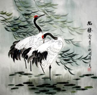 Chinese Crane Painting,66cm x 66cm,2075004-x
