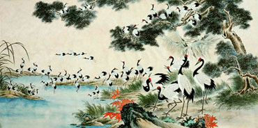 Chinese Crane Painting,66cm x 136cm,2336102-x