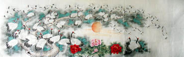Chinese Crane Painting,120cm x 360cm,2336103-x